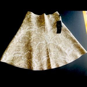 Women's - BCBG Max Azria, Floral Paisley Flare Mini Skirt in Beige, Size M NWT